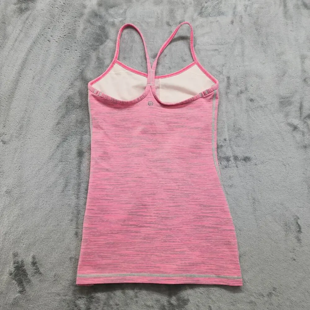 Lululemon Power Y Tank *Luon Wee‎ Are From Space Neon Pink Opal Womens 4 Workout